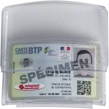 [PBA855] Porte badge adhesif pour casque de chantier