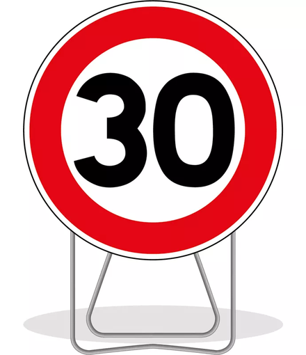 Panneau temporaire Limitation vitesse 30km/h