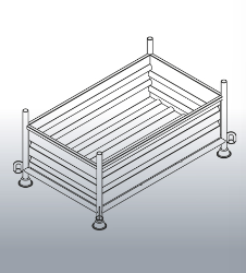 Panier de stockage paroi pleine structure tubulaire