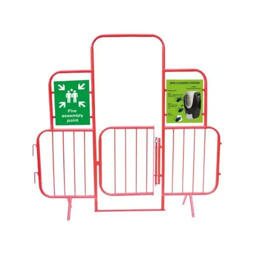 [BPS2222] Barrière de Police avec passage piéton avec panneaux signalétique Securasite®