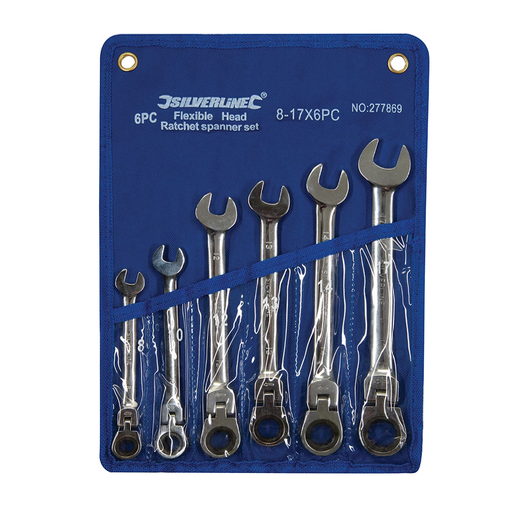 Clés mixtes à cliquet et à tête inclinable, 6 pcs
