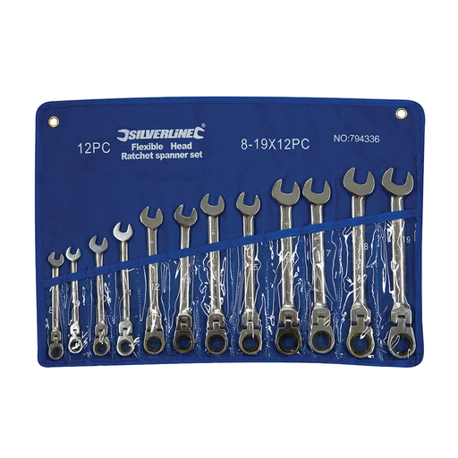 [CMACTI] Clés mixtes à cliquet et à tête inclinable, 12 pcs