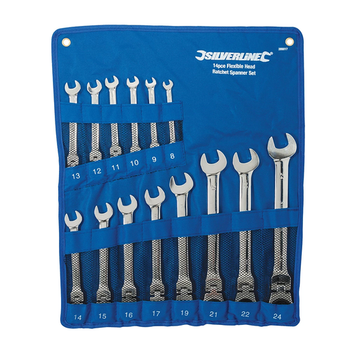 [CMT014] Clés mixtes à cliquet et à tête inclinable, 14 pcs
