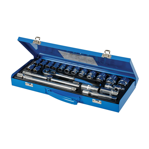 Clés et douilles métriques, 1/2", 21 pcs