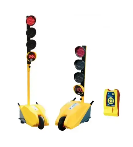 Feu tricolore de chantier à led avec décompte temps