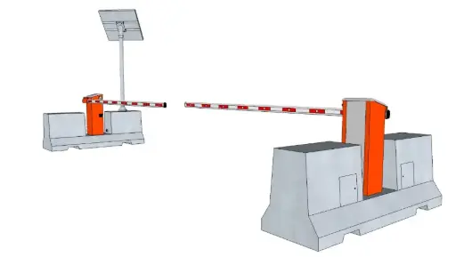 Barrière levante mobile sur platine béton — Plug & Play