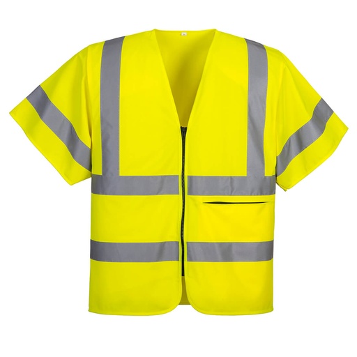 Gilet zippé à demi-manches Jaune - C372