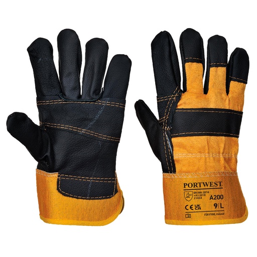 [POA200] Gant Docker Cuir ameublement Jaune - 