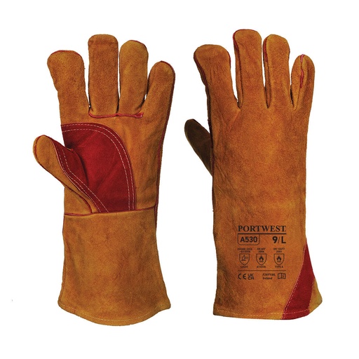 Gants pour soudeurs - renforcés - Brun - 