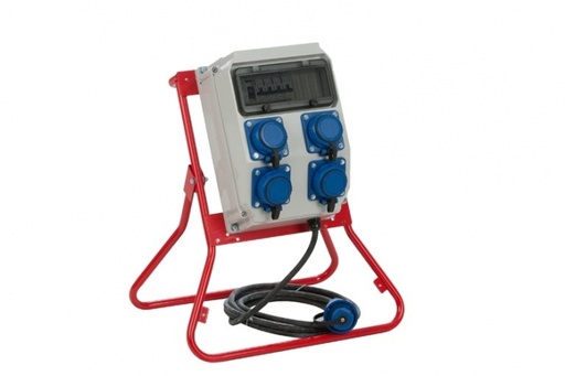 Coffret de chantier Mono 4 prises NF + Arrêt d'urgence IP66