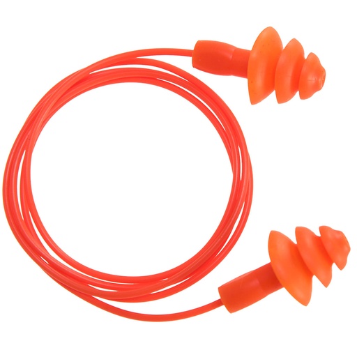 Bouchons d'oreilles TPR avec cordon réutilisable (50 paires) - EP04