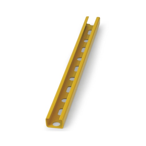 [GPP271812] Rail perforé. Revêtement plastique jaune