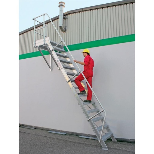 Escalier avec plateforme 60°