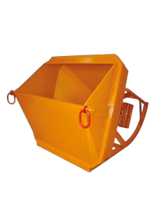 Benne à tuyau couchée avec réceptacle de laitance et à œillets de levage