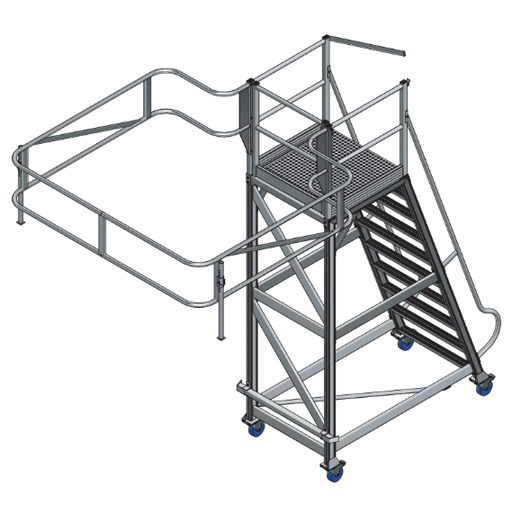 Cantilever avec garde-corps exterieur - Plateforme fixe et réglable aluminium