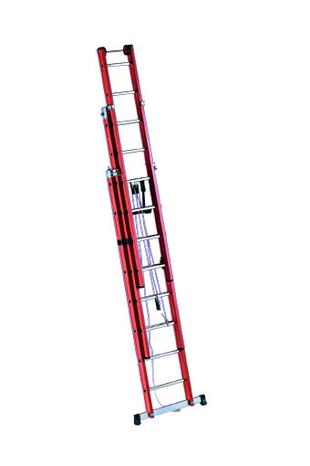 Échelle Pro coulissante avec corde Fibre de verre - 3 plans