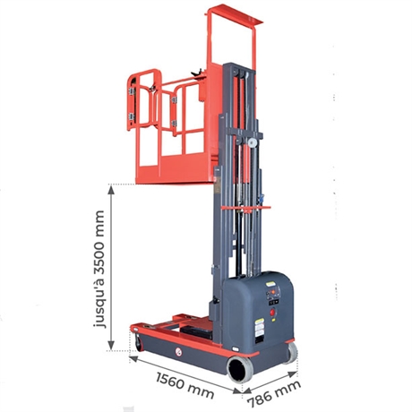 Nacelle motorisée à mât vertical - jusqu'à 6.5 mètres